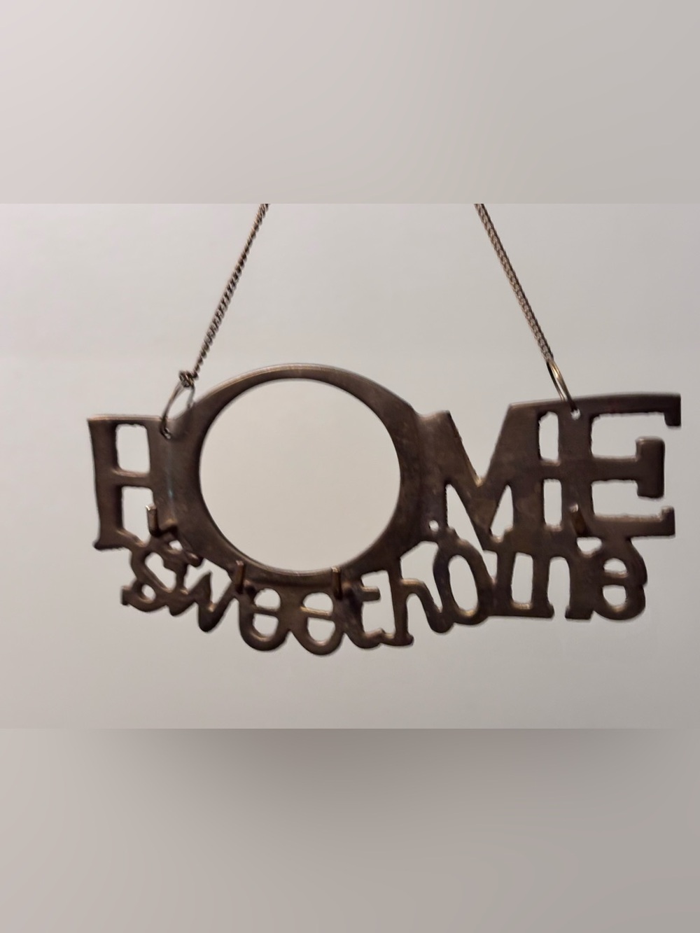 Vintage Brass “Home Sweet Home” hanging Key Holder